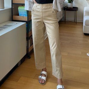 Spanx Stretch Twill Cropped Leg Wide Pant XS